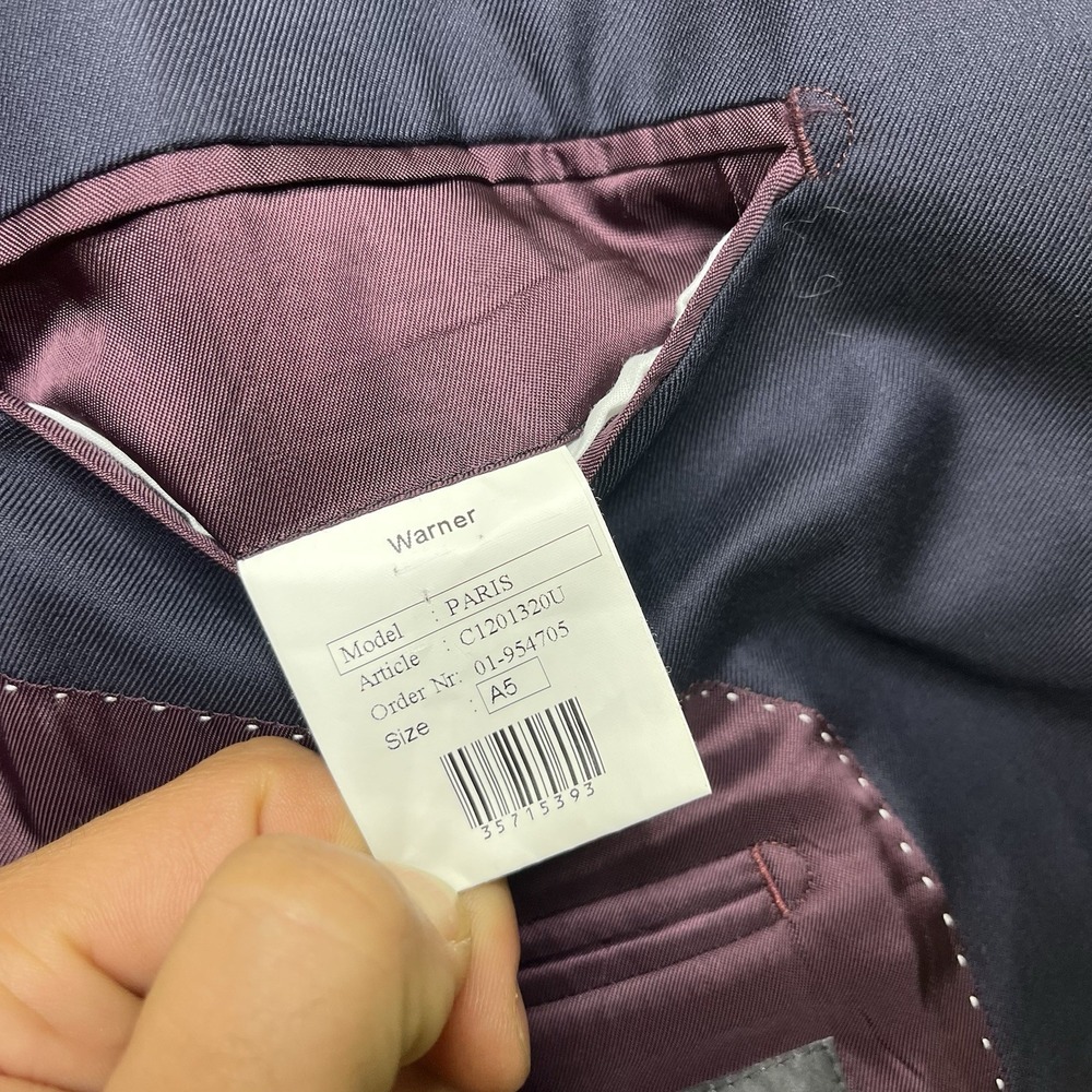 Hubscher Vitale Barberis Canonico Perennial. Wool Navy Blue Sports Coat Mens 38R - Picture 13 of 15